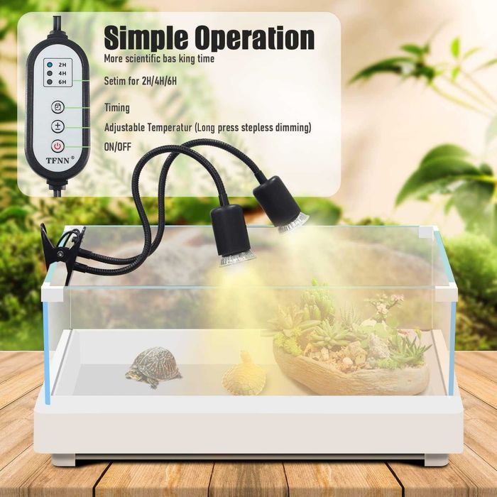Lampa grzewcza dla gadów 25W + 50W DLA ŻÓŁWIA UVB UVA REGULACJĄ TEMPER