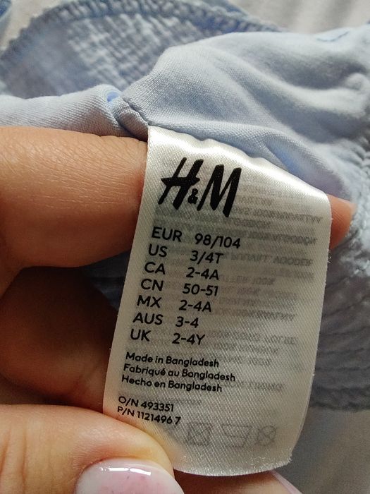 Letnia czapeczka niemowlęca niebieski kapelusz H&M r 98/104