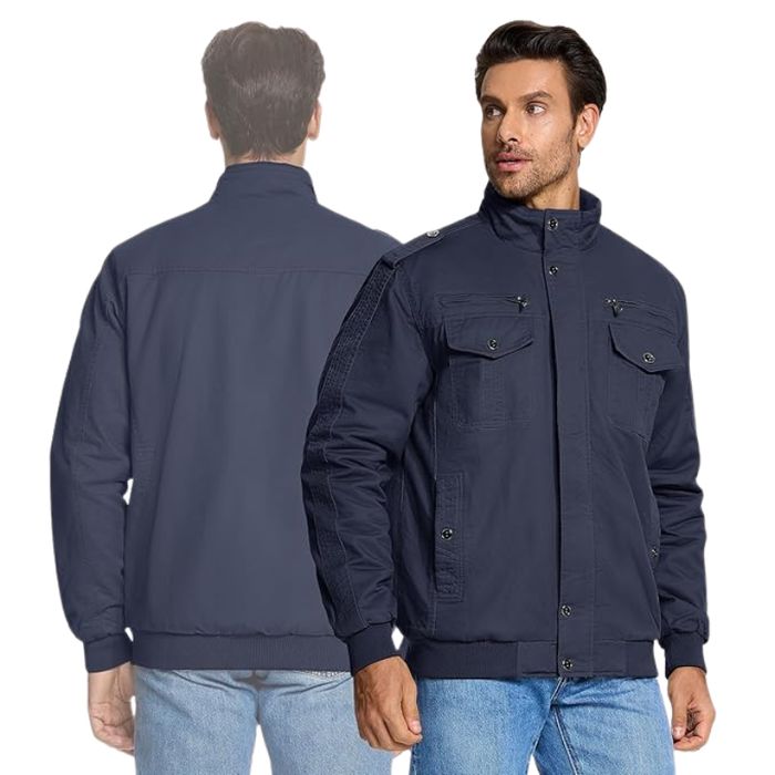Męska granatowa kurtka field jacket ocieplana XL