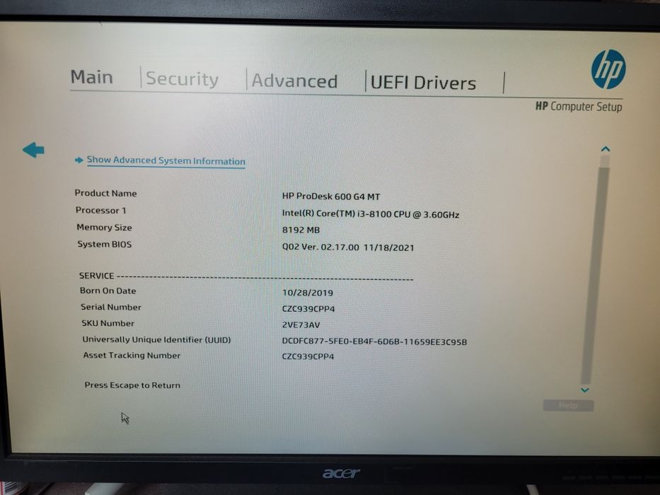 Комп'ютер, ПК, системний блок HP ProDesk 600 G4 MT  i3-8100/DDR4 8Gb