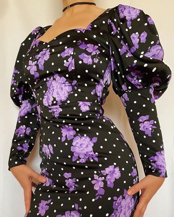 Vestido com Manga Balão Bershka