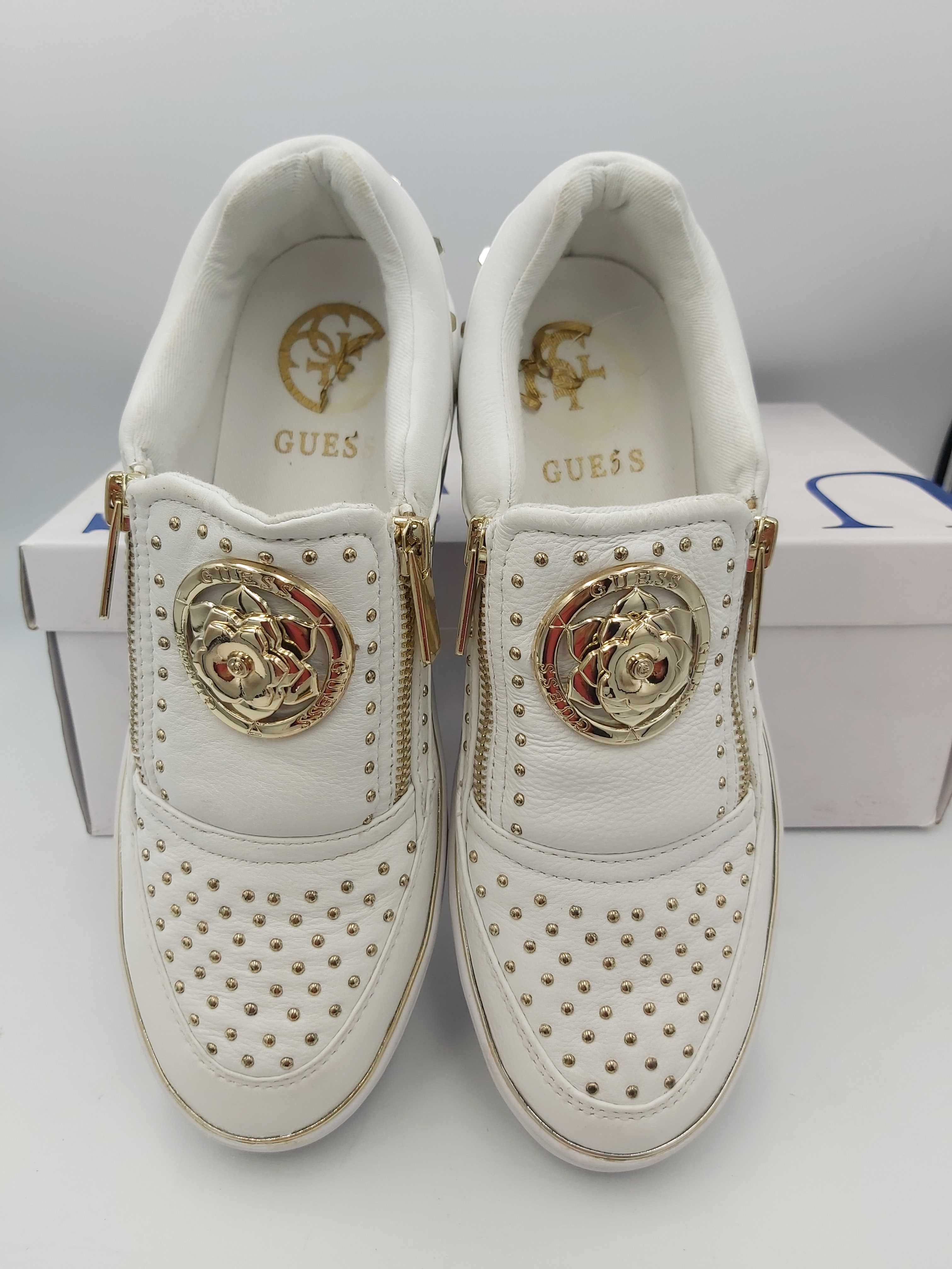 NOWE sneakersy GUESS  złote białe  rozmiar 38