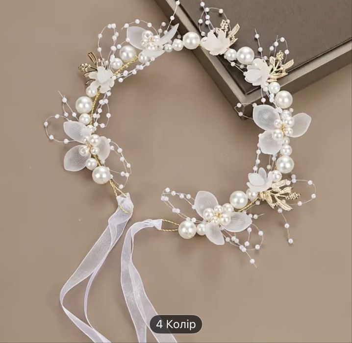 Обруч на волосся з перлами