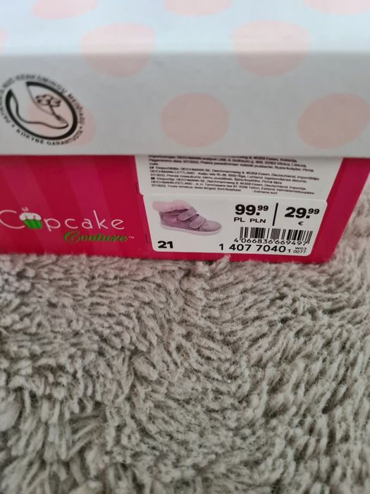 Buty za kostkę zimowe ocieplane dziecięce cupcake 21 rzep
