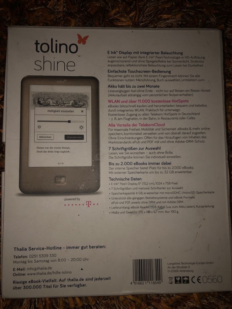 Czytnik ebooków  - tolino shine