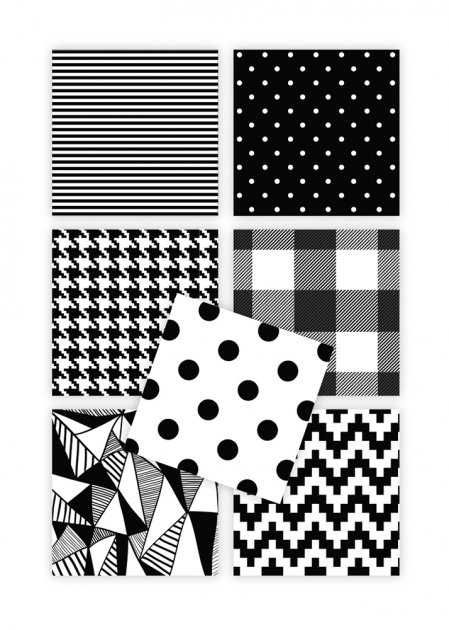 Блок бумаг для творчества и скрапбукинга Interdruk Black&White