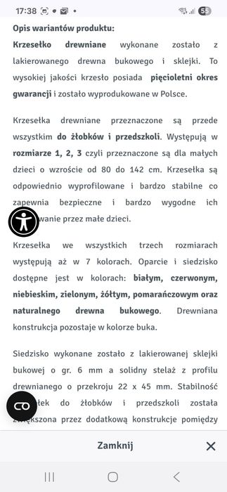 Stolik i 2 krzesełka bambino