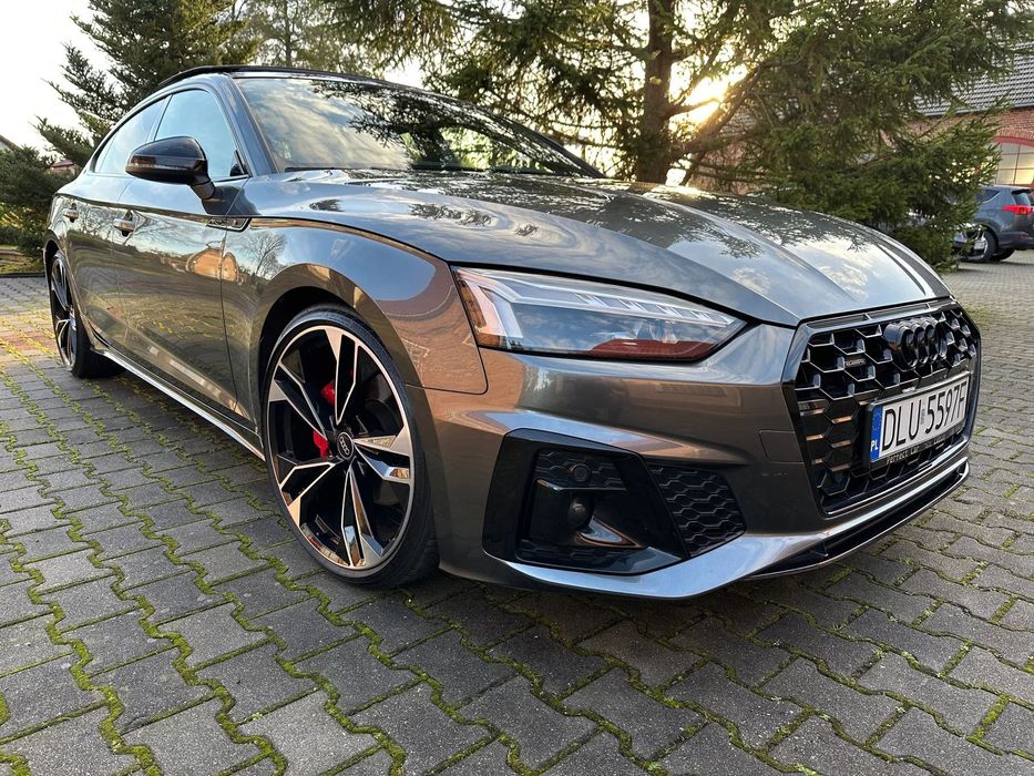 Audi A5 Sportback 2xS line wersja Black Matrix Quattro Masaże Panorama Competition Gwar.