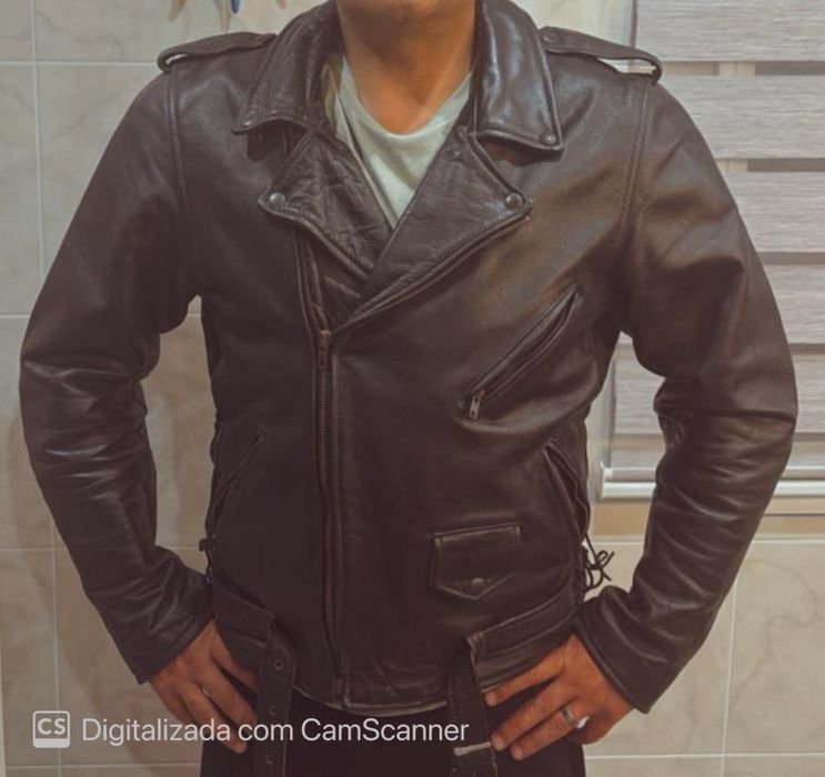 Casaco Couro Motard