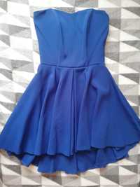 J nowa chabrowa kobaltowa niebieska sukienka XS rozkloszowana