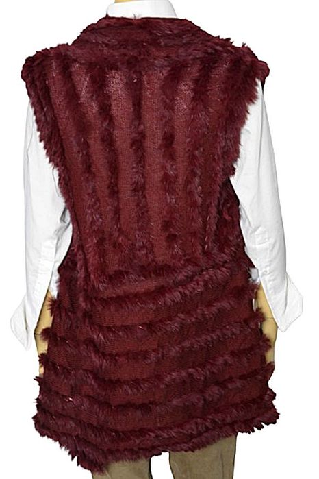 Piękna futrzana kamizelka z królika bezrękawnik M L 38 40