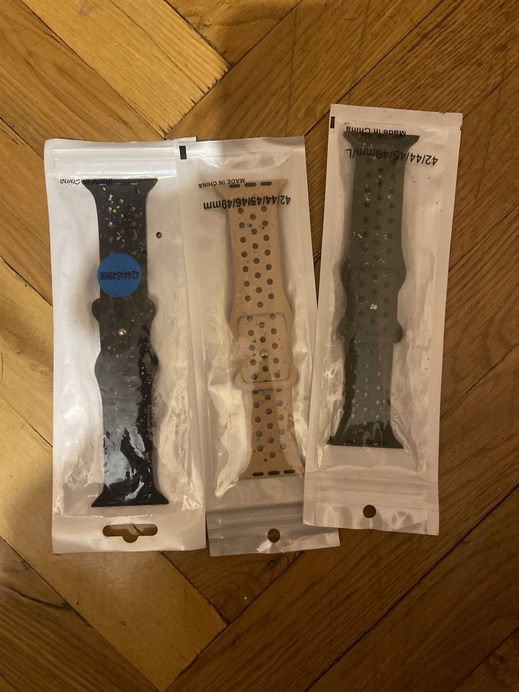 Ремешки для apple watch.+защитная накладка бампер на часи 45 калибра.