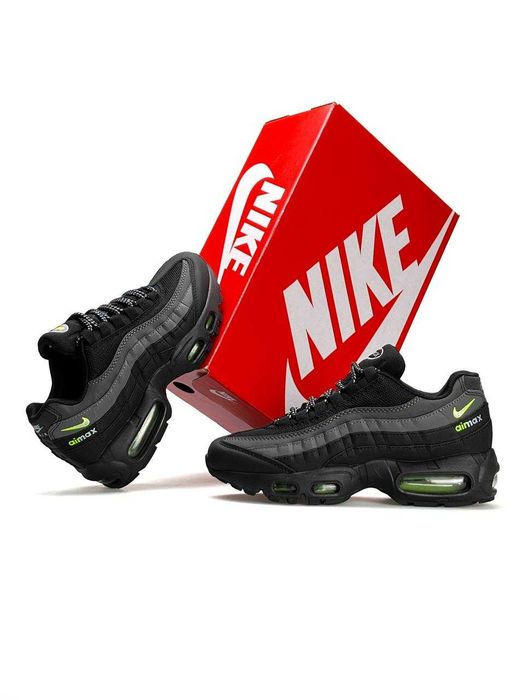 АКЦІЯ! Nike Air Max 95 Black Grey 37 38 39 40 41 42 43 44 45 найк