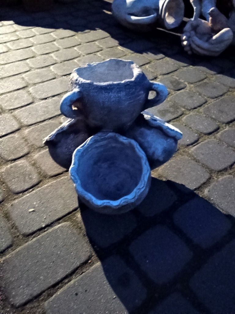 Twarze glowy głowa betonowa duża - cena za 2 szt.  para figury ogrodow