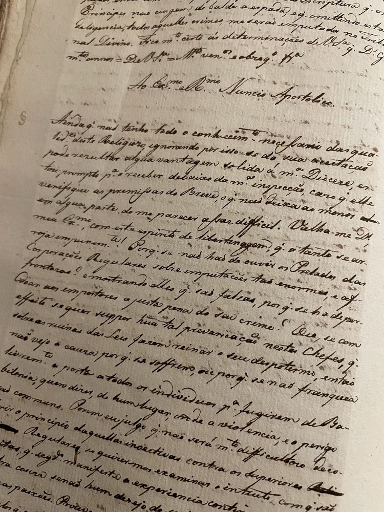 Manuscrito antigo - Dom Frei Caetano Brandão, Arcebispo de Braga