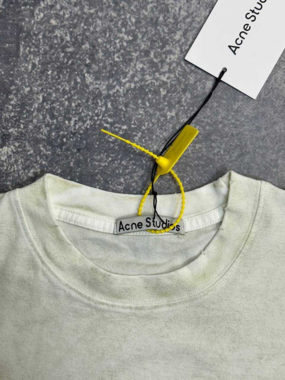 Футболка біла Acne Studios STOCKHOLM 1996 рожева белый distressed M