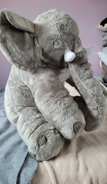 XXL Słoń Pluszowy Przytulanka Poduszka 70 cm Zabawka Dzieci Na Prezent