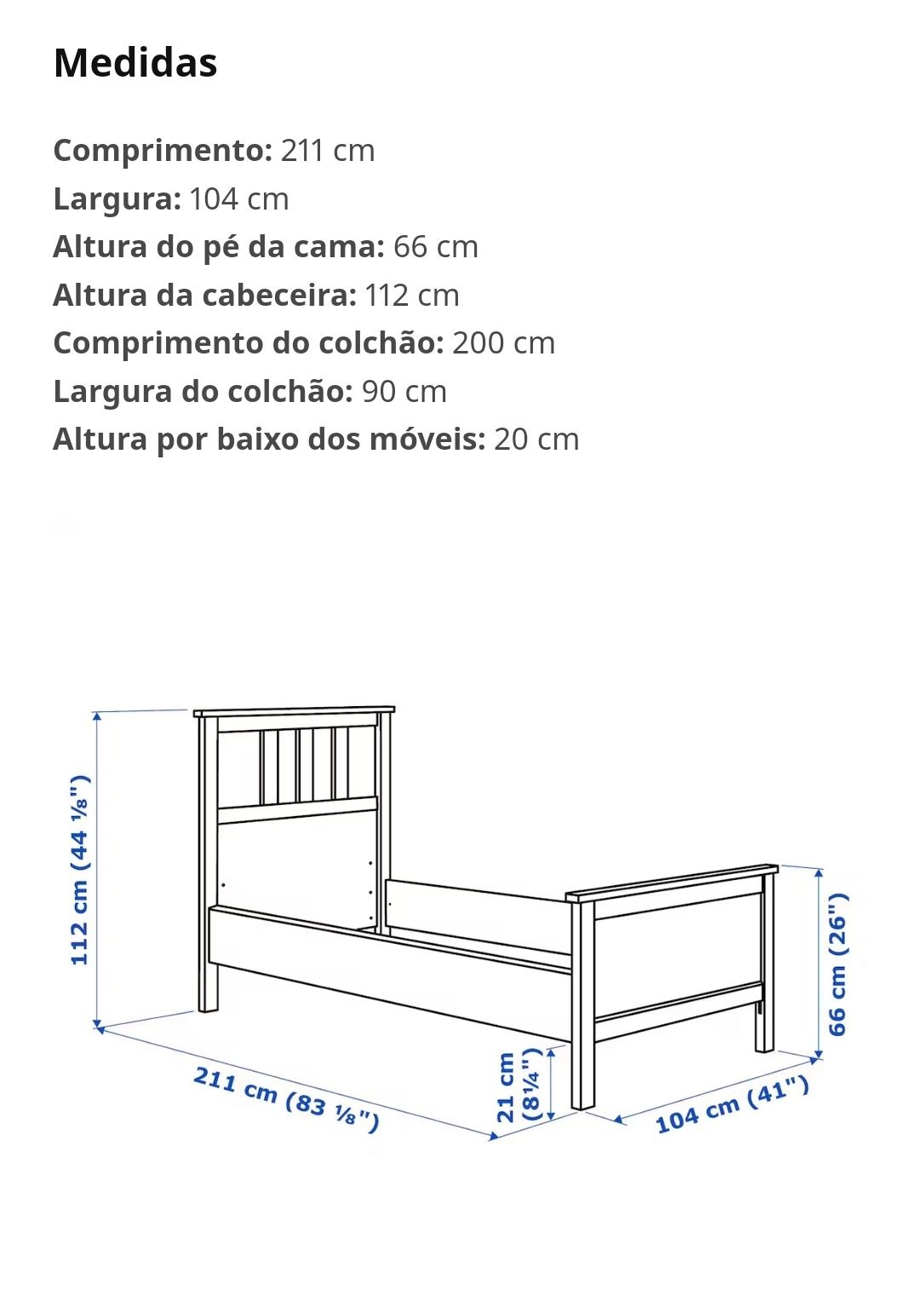 Cama ikea Hemnes 90x200