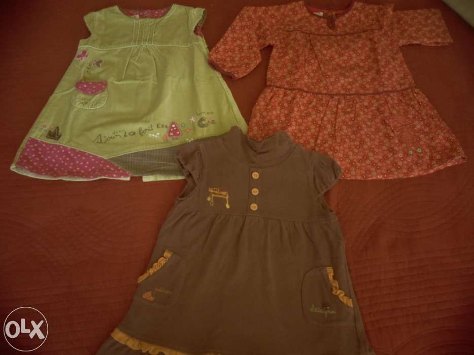 Vestidos de menina de inverno 18 meses - lote de 3