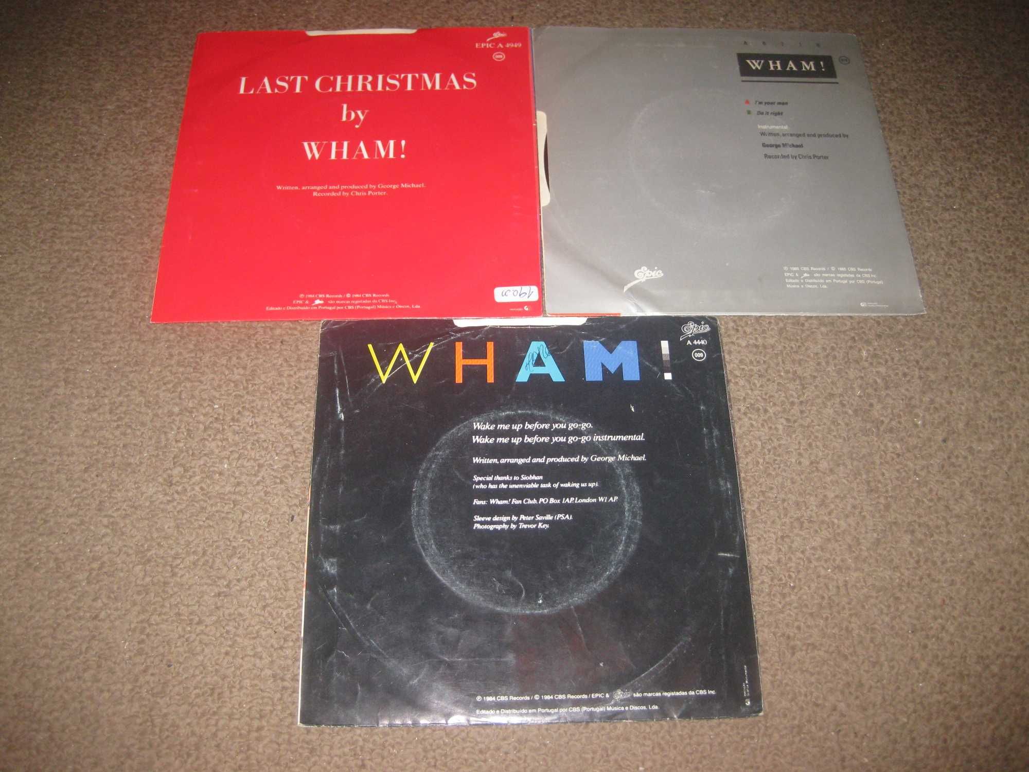 3 Discos em Vinil Single 45 rpm dos Wham