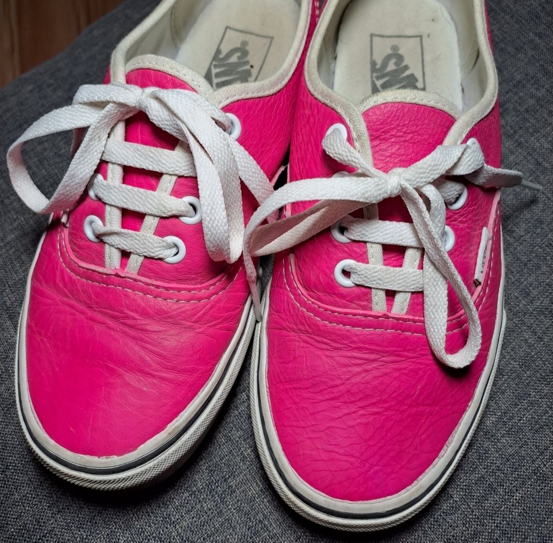 Trampki Vans leather authentic neon pink 37