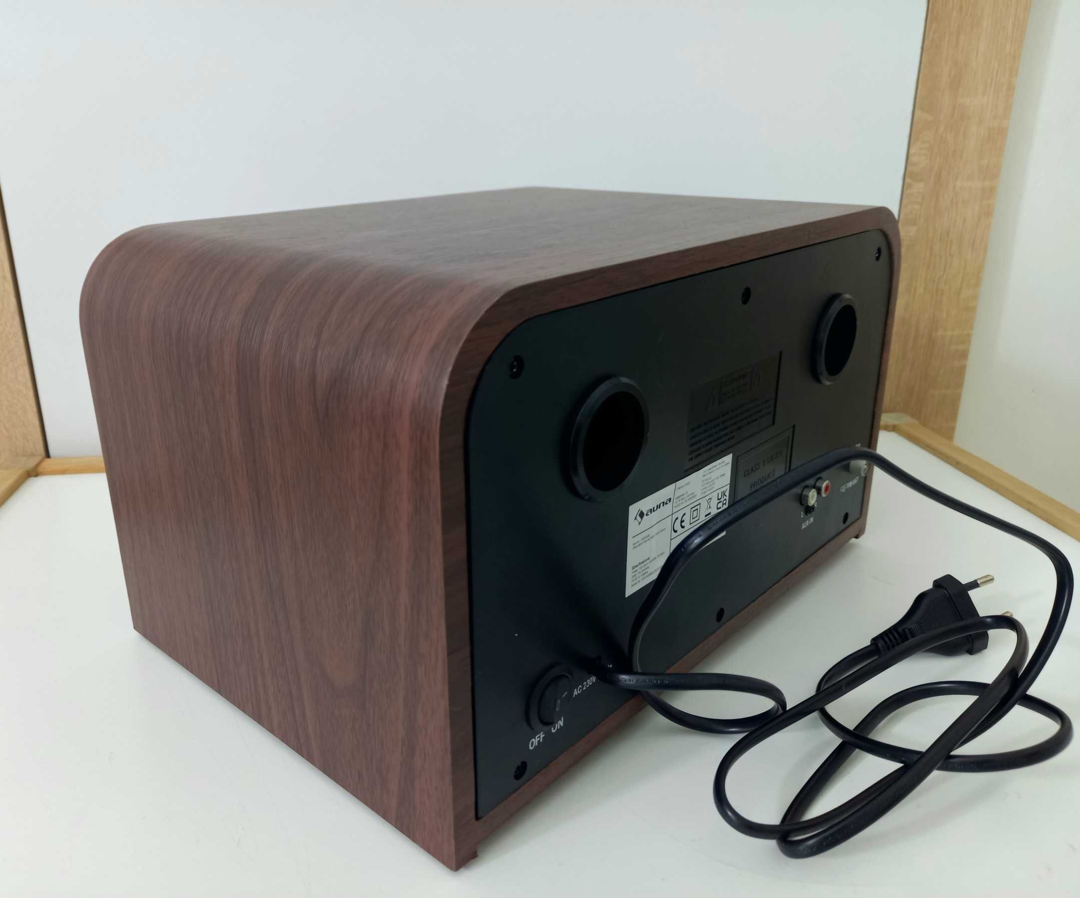 NOWE Radio retro Auna Columbia DAB brązowe z pilotem CD
