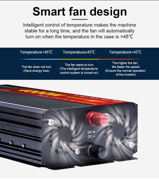 Inversor solar, Display LCD, DC 12V 
24V a 220V ac 5000W novo