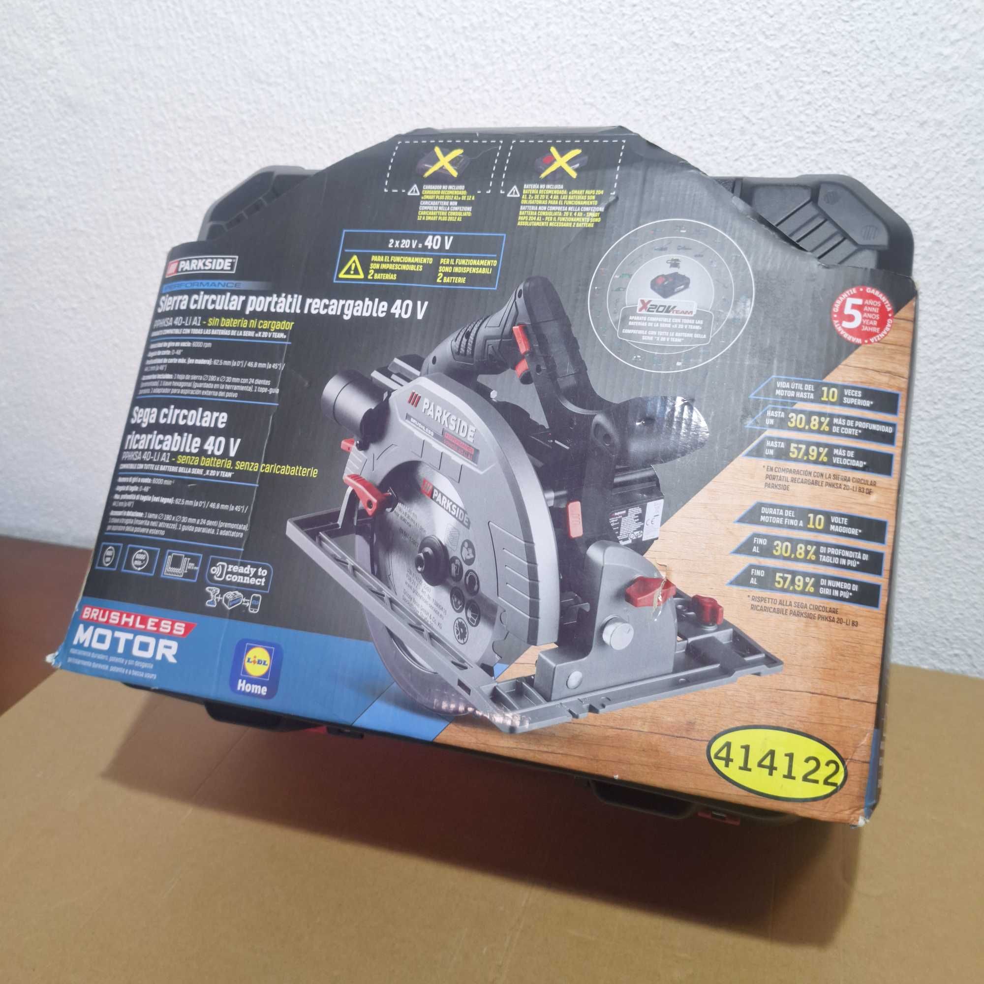 Serra Circular Sem Fio de 40V Parkside Performance [ Nova ]