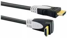 3X Kabel HDMI 4K 3D Schwaiger High Speed 1,5m GOLD wtyk kątowy