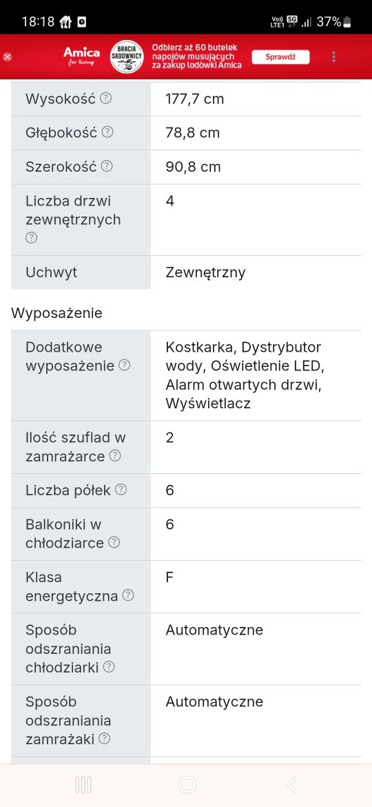 Lodówka Samsung Side by side