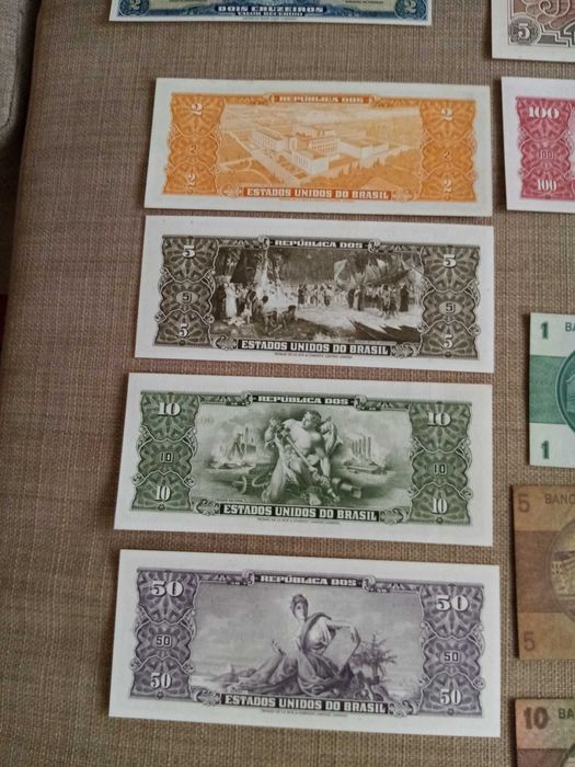 BRASIL 9 Notas NÃO Circuladas da REP Est UNIDOS 2 c/ RECARGA ver fotos