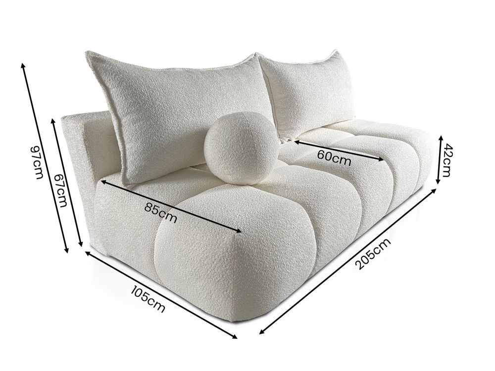 Kanapa sofa VIOLE BOUCLE rozkładana z funkcją spania + pojemnik