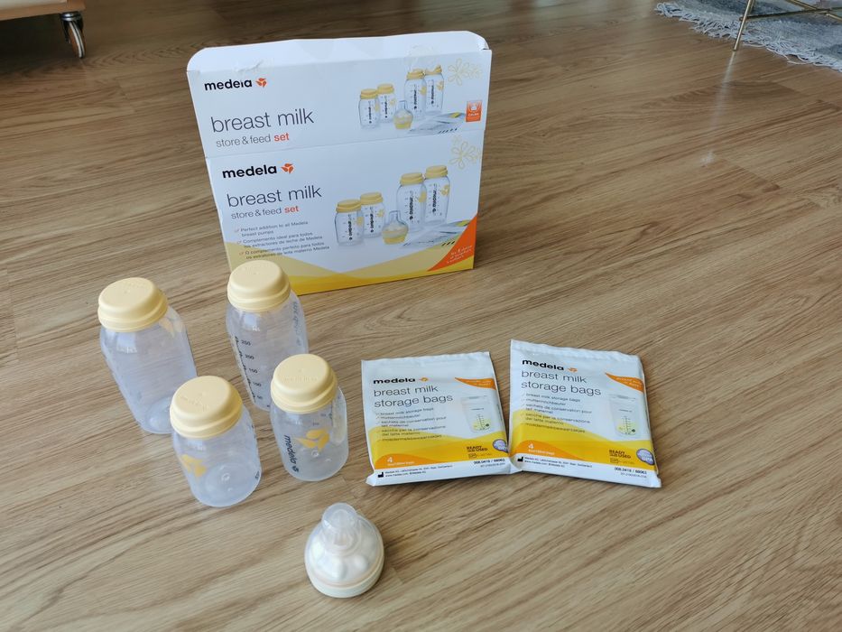 Bomba de amamentação Medela Swing + kit armazenamento