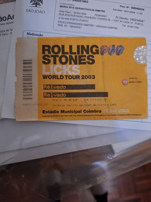 Bilhete Rolling stones