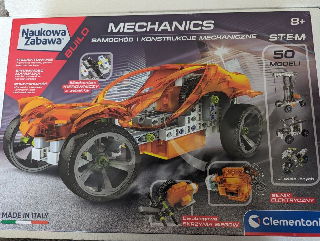 Clementoni naukowa zabawa mechanice samochód i konstrukcje mechaniczne