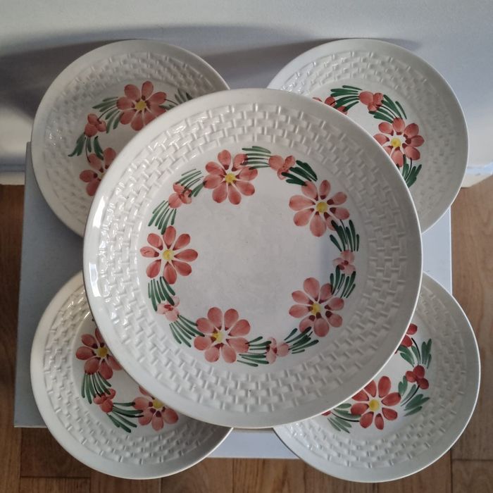 Komplet talerzy fajans Koło ceramika prl