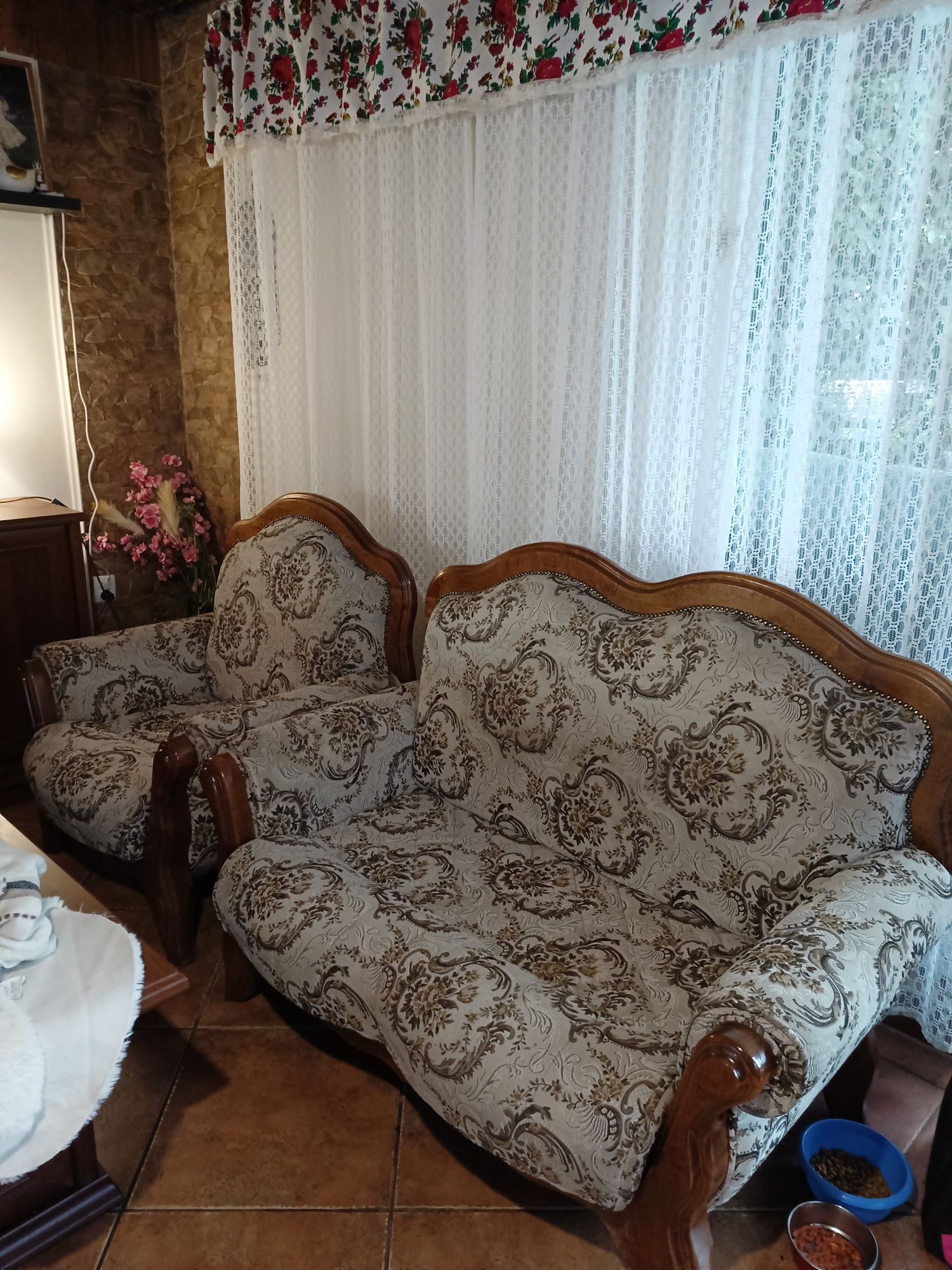 Sofa dwa fotele Ludwik VI retro