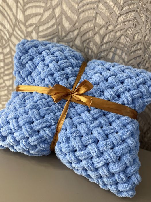 Вʼязані пледи під замовлення з гіпоалергенних ниток Alize Puffy