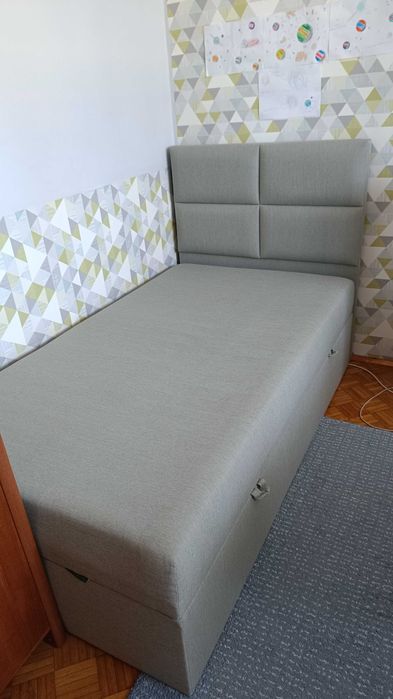 Łóżko Tapczan  100x190 Materac sprężyny Bonell z Pojemnikiem