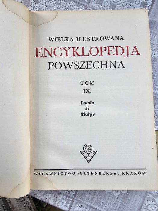 Komplet 18 tomów Encyklopedja Powszechna Gutenberga, Kraków lata 30 XX