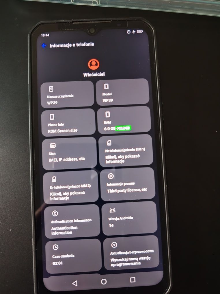 Oukitel WP39 24 gb ram 256 rom bat. 11000