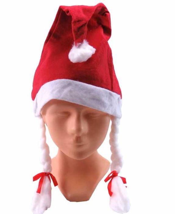 Kostium Mikołajka MIKOŁAJKI BAL PRZEBRANIE czapka z warkoczykami