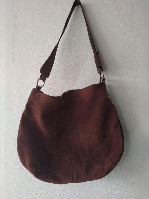 Mala castanha em pele, estilo boho