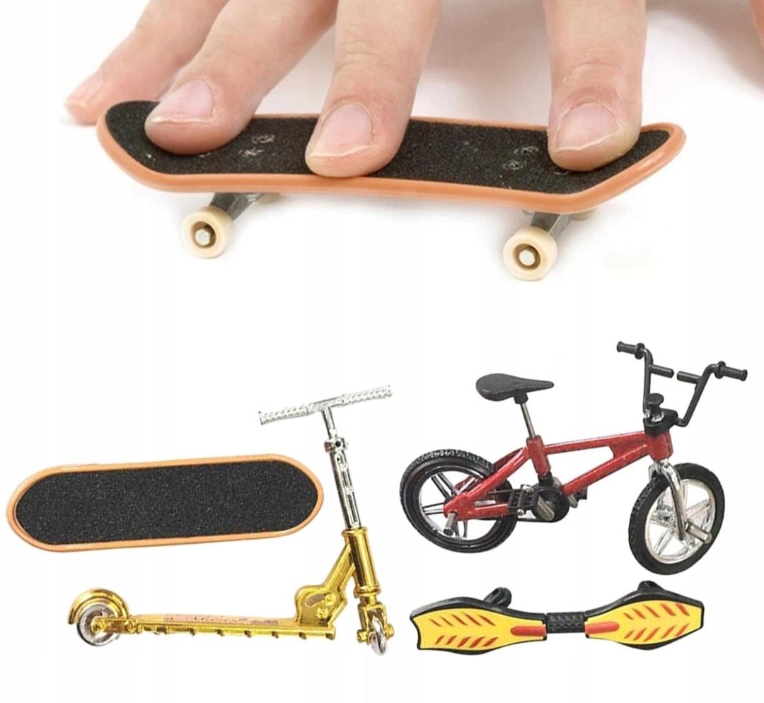 Mini zestaw zabawek na palce 1:18 Fintertip deskorolka rower hulajnoga