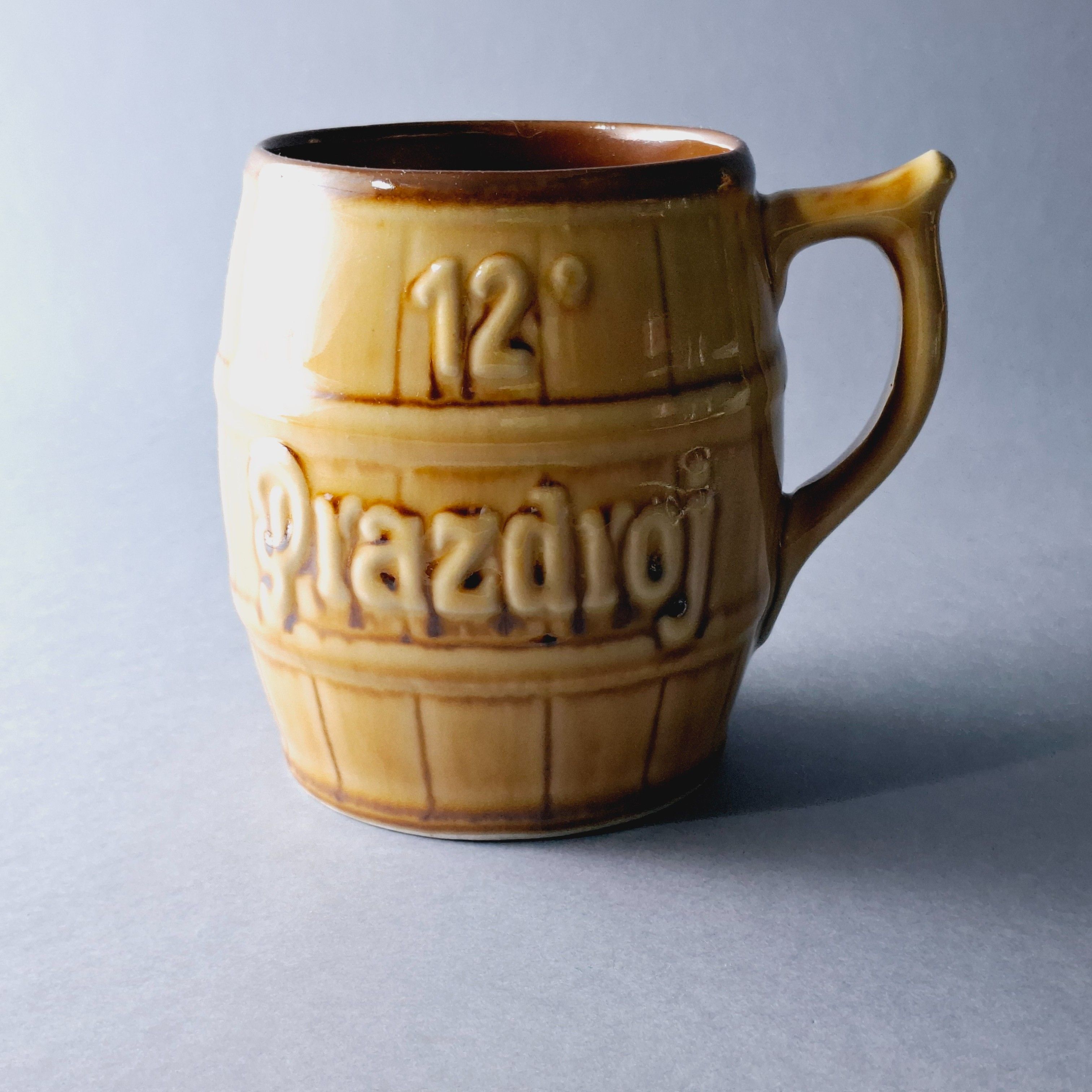 stary ceramiczny kufel do piwa prazdrój 12