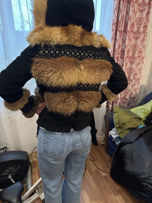 Куртка, лисиця, замш.