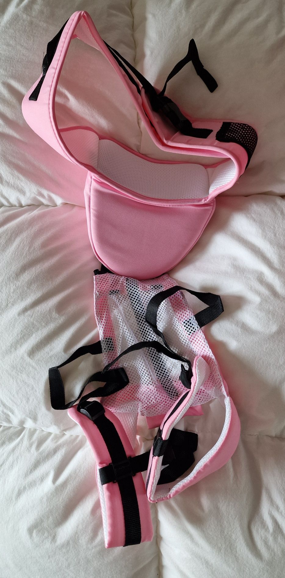 Marsúpio azul ou rosa para transporte de bebé e criança
