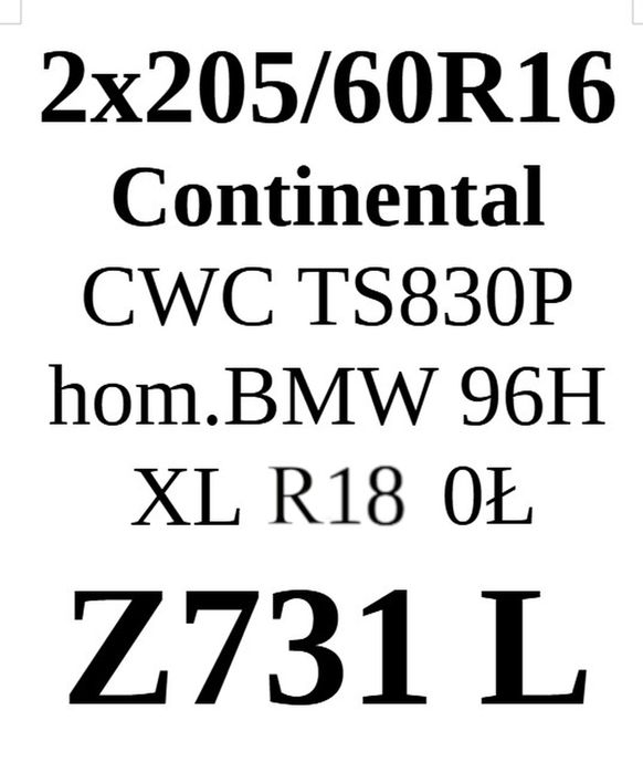 2x 205/60R16 Continental ContiWinterContact TS830P 96H 7mm