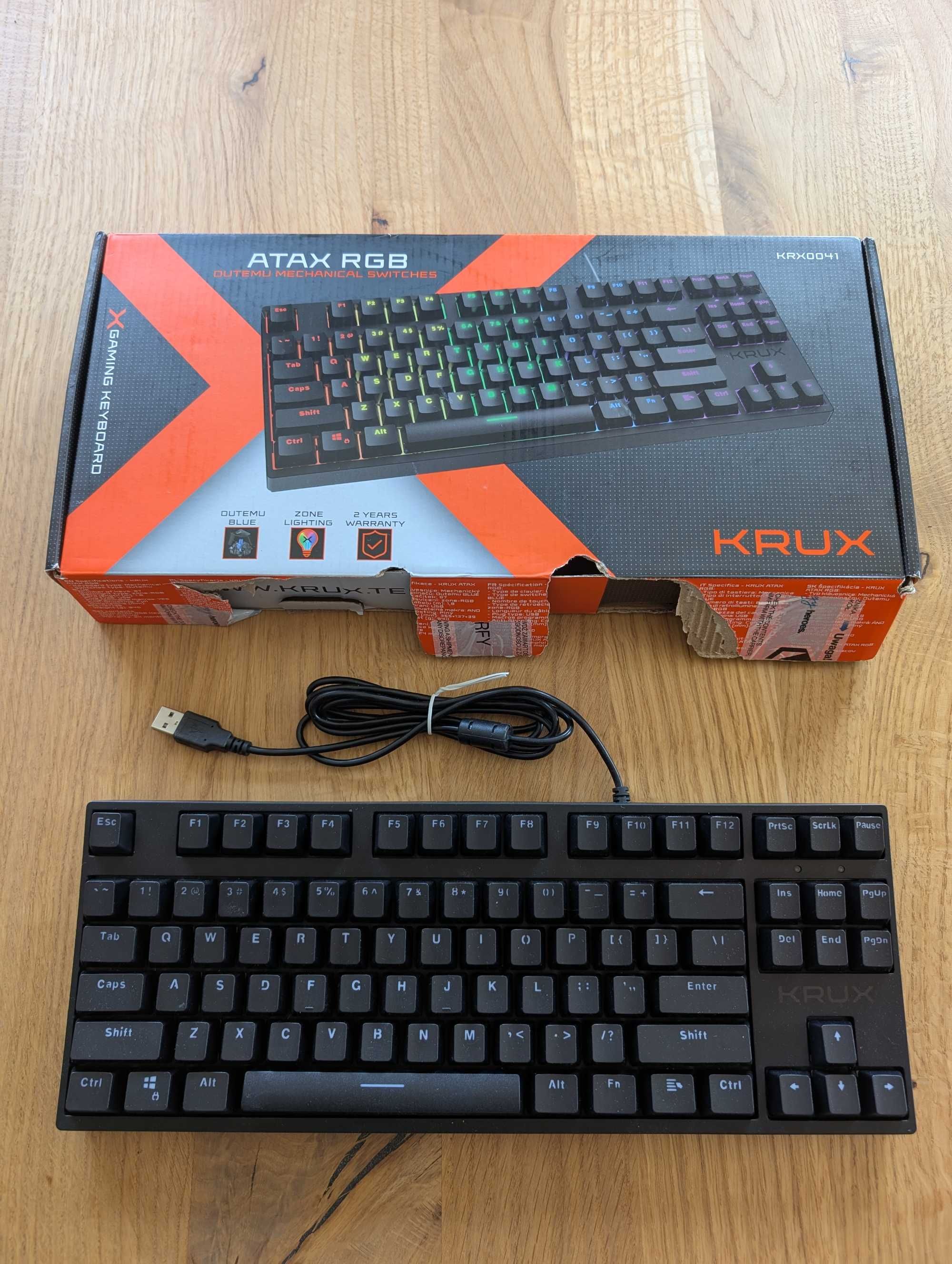 Klawiatura mechaniczna KRUX ATAX RGB TKL (Outemu Blue) KRX0041