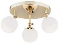 Plafon Lampa Złota - Białe Kule - 3x żarówka E14 - wodoodporność IP44